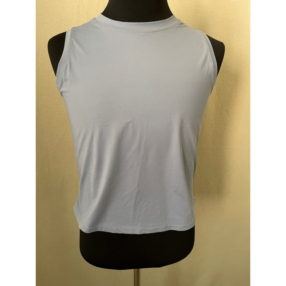 Unisex Sleeveless Gray Breathable Cooling Workout / Running Crop Tank Top